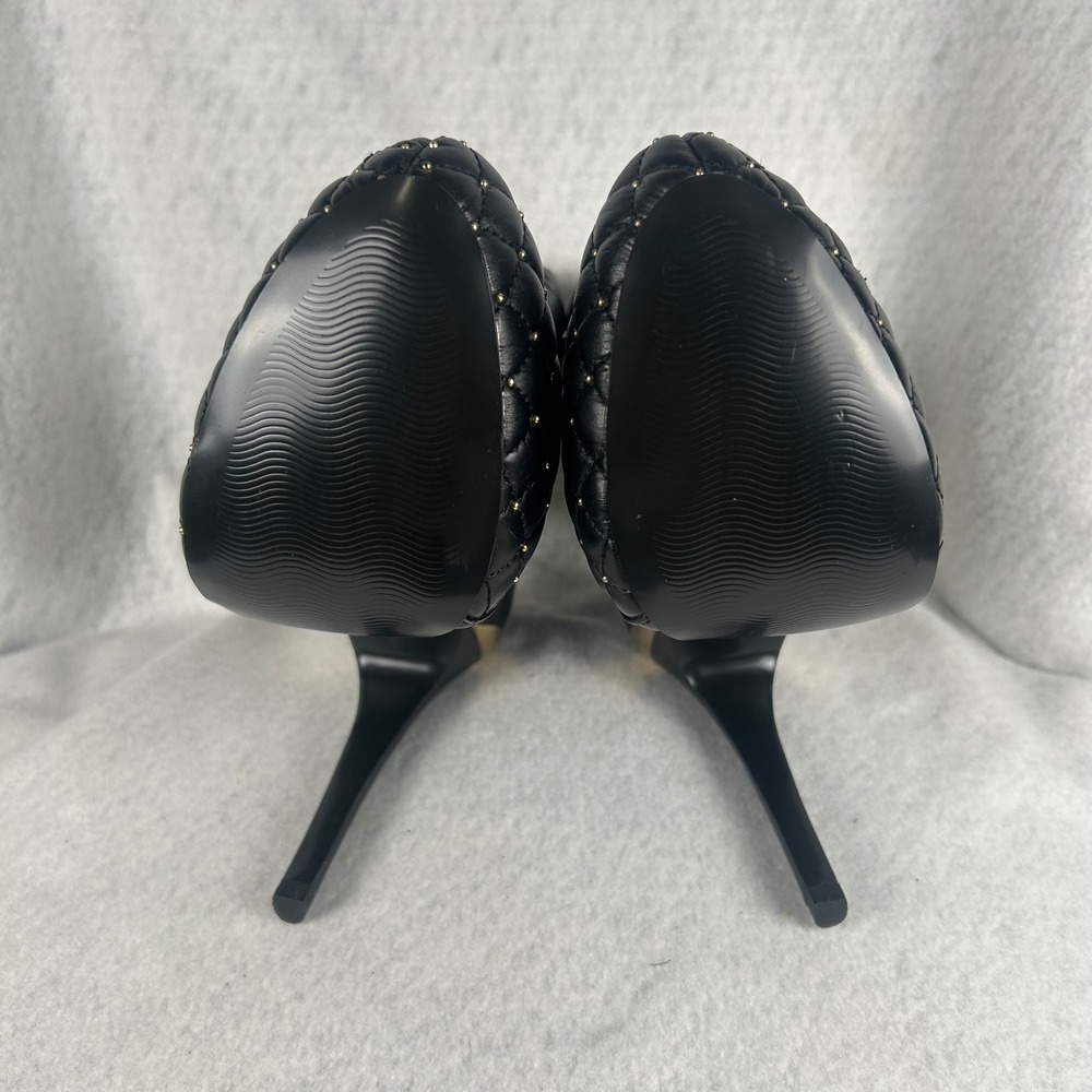 Katy Perry The Wrkit Bootie Womens 7.5 Black Quilted Leather Gold Buckle - Picture 7 of 8